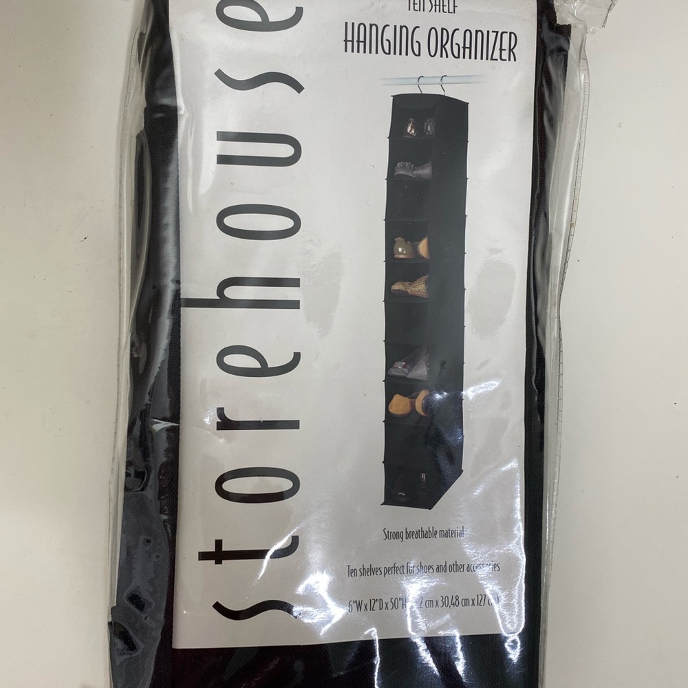 STOREHOUSE Hanging 10 Shelf Organizer 6X12X50
